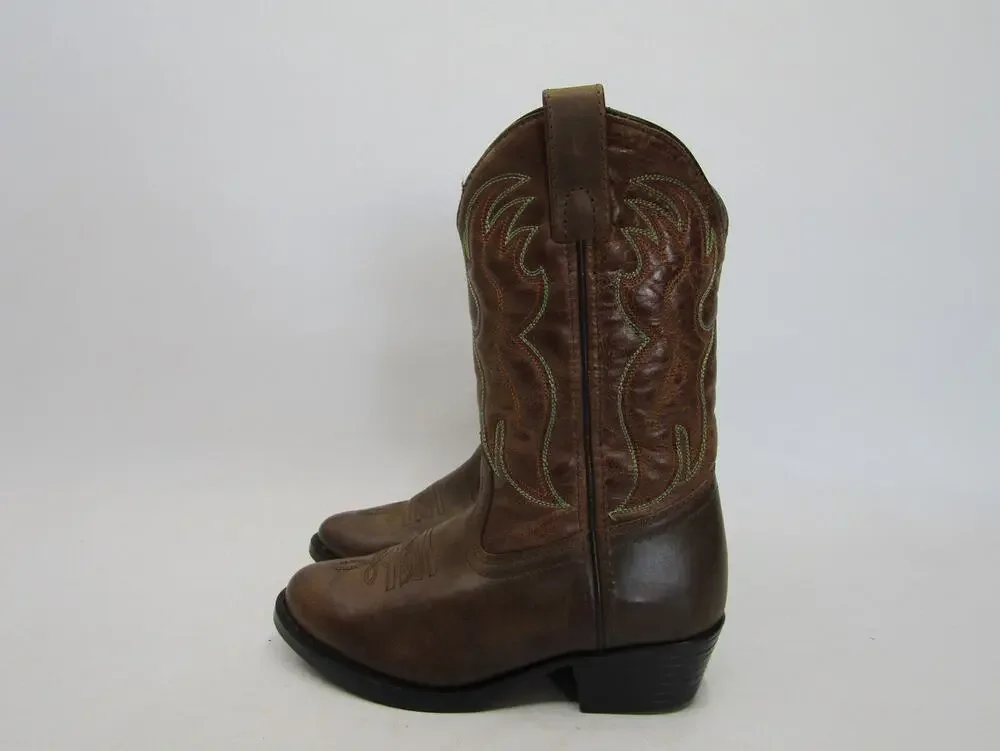 Smoky Mountain Little Kids Youth Sz 13.5 Brown Leather Western Cowboy Boots